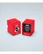 Montre-bracelet unisex numérique en acier inoxydable noire