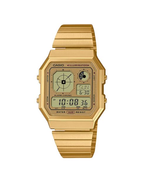 Montre-bracelet unisex numérique en acier inoxydable argentéee