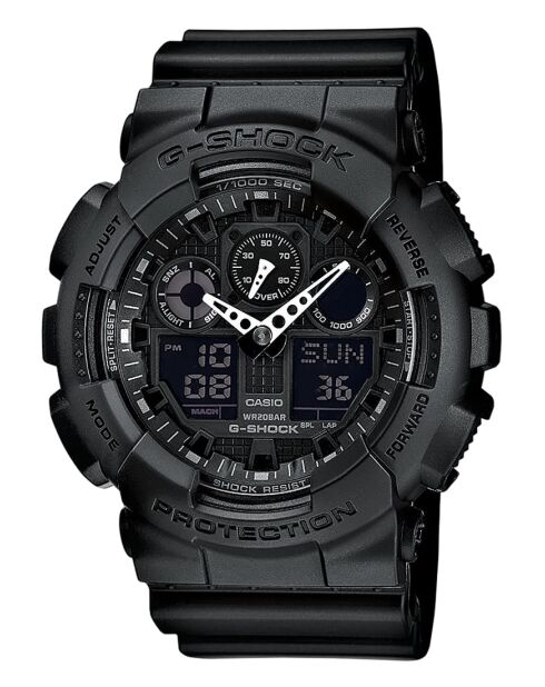 Montre-bracelet homme anadigi en résine noire