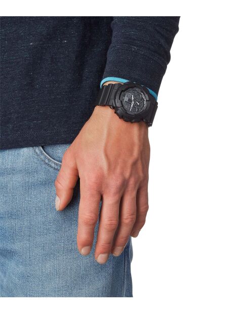 Montre-bracelet homme anadigi en résine noire