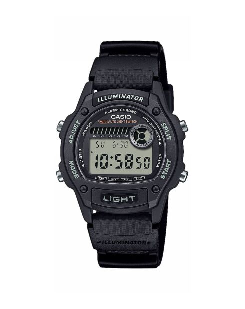 Montre-bracelet homme numérique en résine noire