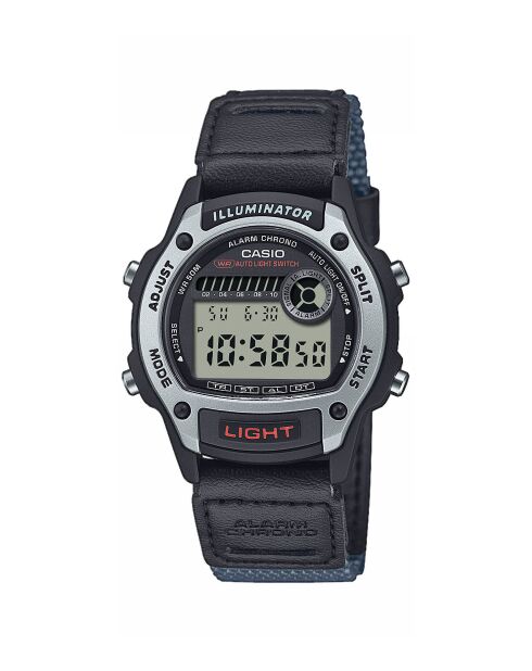 Montre-bracelet homme numérique en tissu gris anthracite