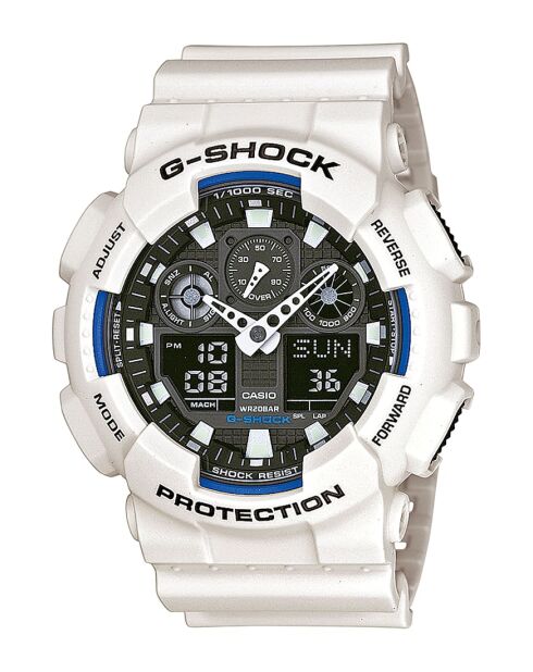 Montre-bracelet homme anadigi en résine blanche