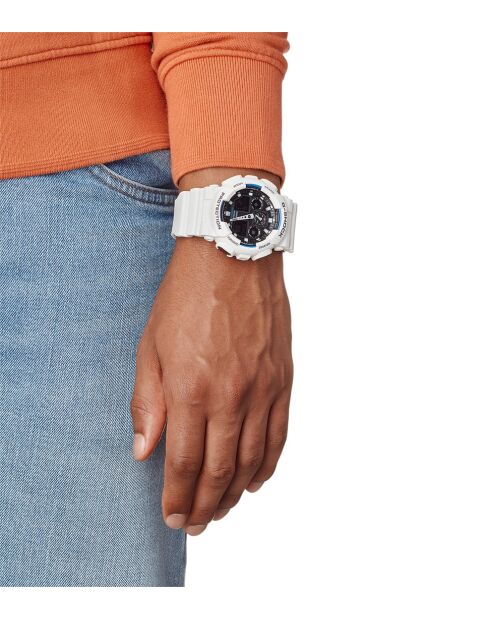 Montre-bracelet homme anadigi en résine blanche