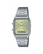 Montre-bracelet unisex anadigi en acier inoxydable champagne