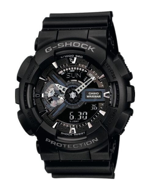 Montre-bracelet homme anadigi en résine noire