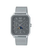 Montre-bracelet homme analogique en maille milanais gris métallisé / gris métallisé / grise