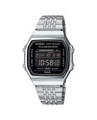 Montre-bracelet unisex numérique en acier inoxydable argentéee