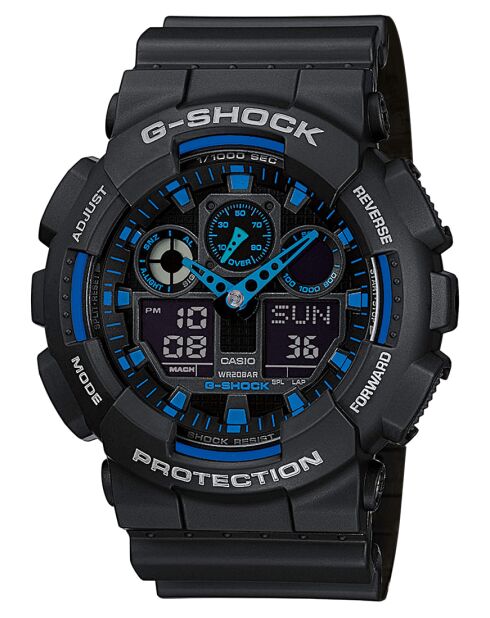 Montre-bracelet homme anadigi en résine noire