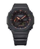 Orologio da polso da uomo Anadigi in resina nera/arancione