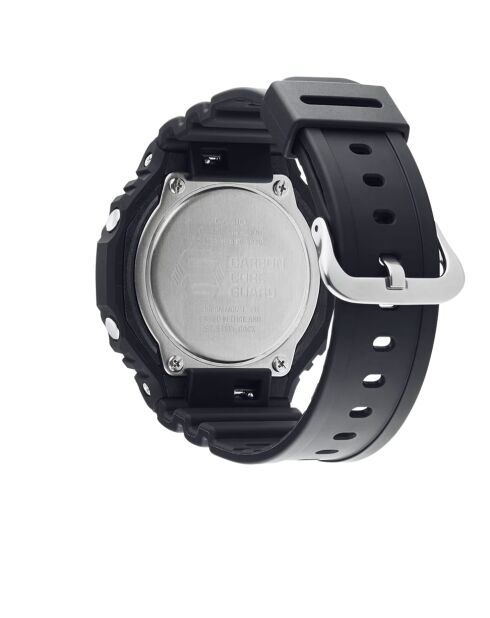 Montre-bracelet homme anadigi en résine noire / orange