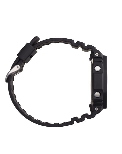 Montre-bracelet homme anadigi en résine noire / orange