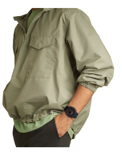 Montre-bracelet homme anadigi en résine noire / orange