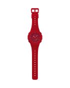 Montre-bracelet homme anadigi en résine rouge