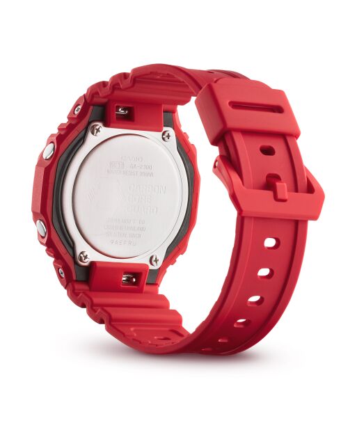 Montre-bracelet homme anadigi en résine rouge