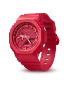 Montre-bracelet homme anadigi en résine rouge