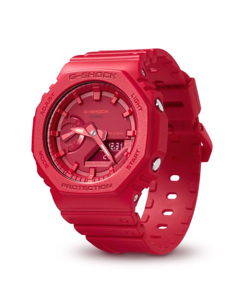 Montre-bracelet homme anadigi en résine rouge