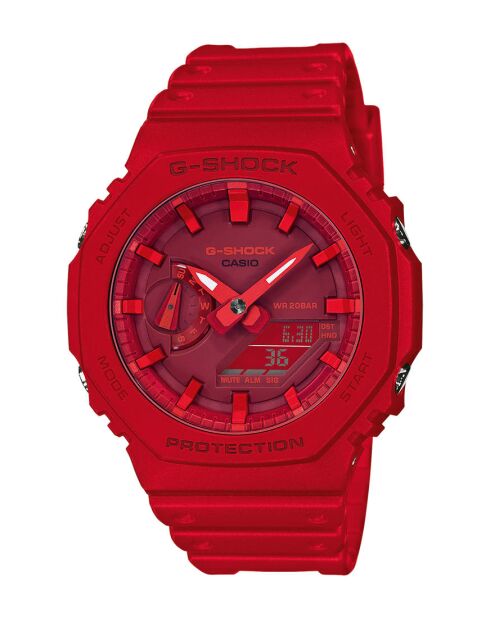 Montre-bracelet homme anadigi en résine rouge