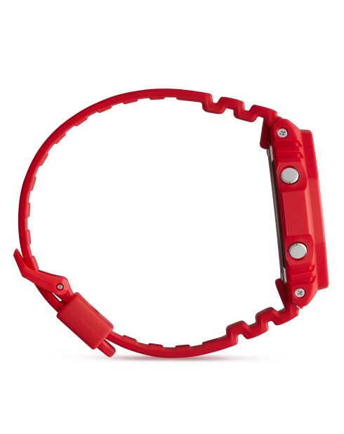 Montre-bracelet homme anadigi en résine rouge