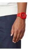 Montre-bracelet homme anadigi en résine rouge