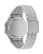 Montre-bracelet unisex numérique en acier inoxydable argentéee