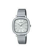 Orologio da polso analogico da uomo in acciaio inossidabile grigio metallizzato/bianco