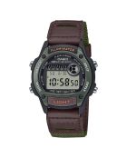 Orologio da polso digitale da uomo in tessuto verde oliva/nero/arancione