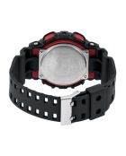 Orologio da polso da uomo Anadigi in resina nera/rosso brillante