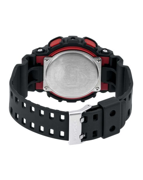 Montre-bracelet homme anadigi en résine noire / rouge vif