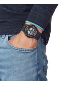 Orologio da polso da uomo Anadigi in resina nera/rosso brillante