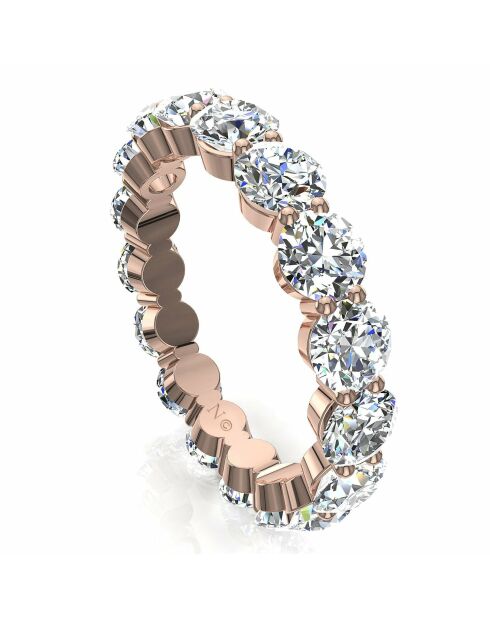 Daniela ring ronde synthetische diamanten 2,55 karaat roségoud