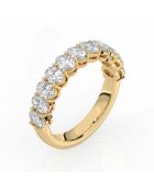 Halve alliantie 11 ovale synthetische diamanten 1,65 karaat Emanuela geelgoud