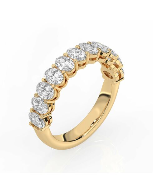 Halve alliantie 11 ovale synthetische diamanten 1,65 karaat Emanuela geelgoud