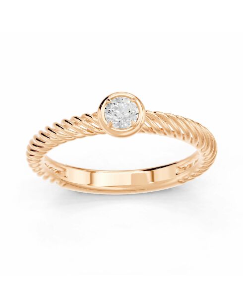 0.20 karaat ronde synthetische diamant solitaire Gaïa roségoud