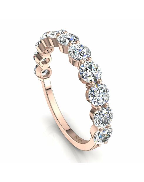 Half Alliance 11 diamantes sintéticos redondos de 1,30 quilates Daniela Rose Gold