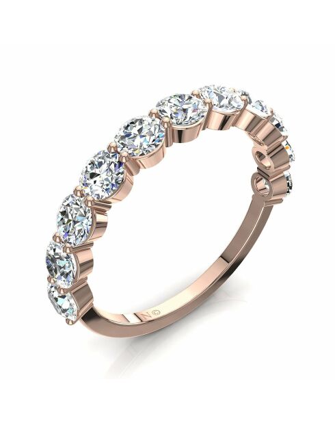 Half Alliance 11 diamantes sintéticos redondos de 1,30 quilates Daniela Rose Gold