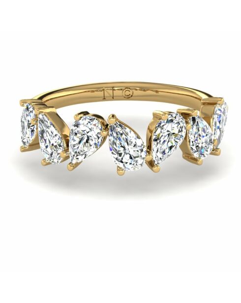 Synthetische diamanten van Halve alliantie met 7 peren 1,40 karaat alinegeel goud