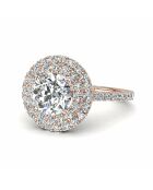 Anillo Caterina con diamantes sintéticos redondos en oro rosa de 1,40 quilates