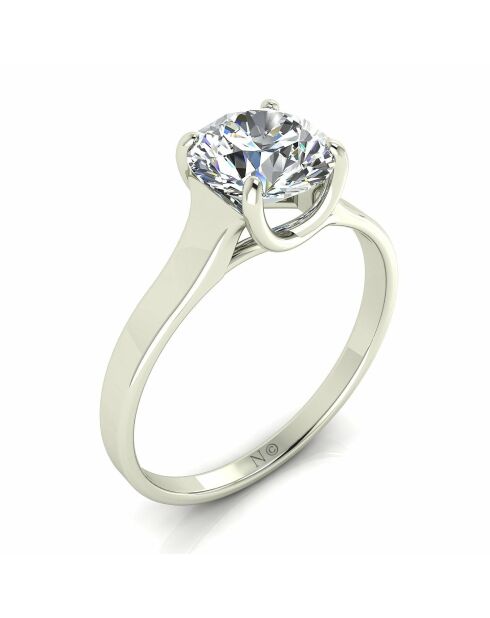 1.00 karaat synthetische diamant solitaire 4-polige carina witgoud
