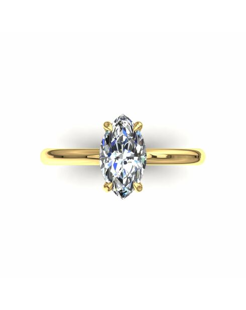 Marquise 1.50 karaat Chloé geelgoud synthetische diamantsolitaire
