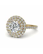 Anillo Caterina con diamantes sintéticos redondos en oro amarillo de 1,40 quilates