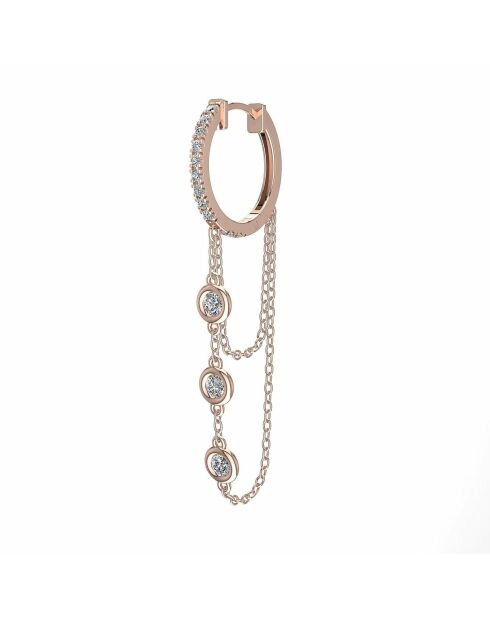 0.21 karaat Benedetta Rose Gold 0,21 karaat synthetische diamantcreoolse enkele oorbel