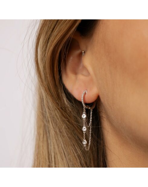 0.21 karaat Benedetta Rose Gold 0,21 karaat synthetische diamantcreoolse enkele oorbel