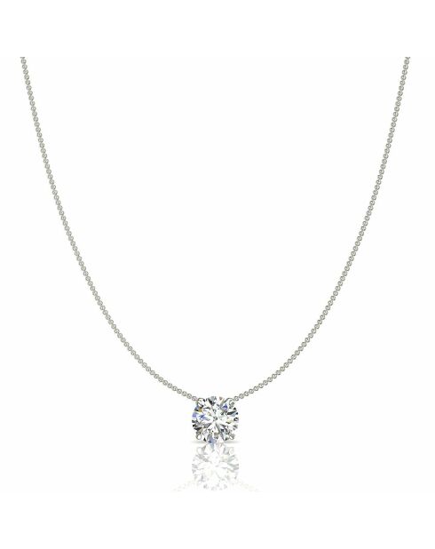 0.25 karaat Ely witgouden ronde natuurlijke diamanten hanger