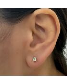 Pendiente único de diamante sintético redondo Lorenza en oro rosa de 0.15 quilates