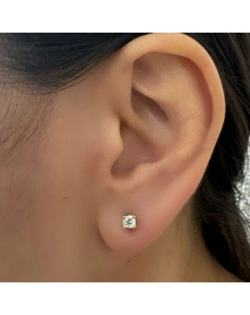 Lorenza roségoud 0,15 karaat ronde synthetische diamanten enkele oorbel