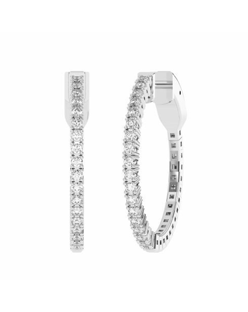 Orecchini a cerchio Violetta con diamanti sintetici da 0,36 carati. Oro bianco