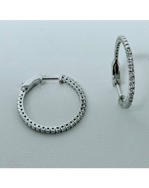 Orecchini a cerchio Violetta con diamanti sintetici da 0,36 carati. Oro bianco