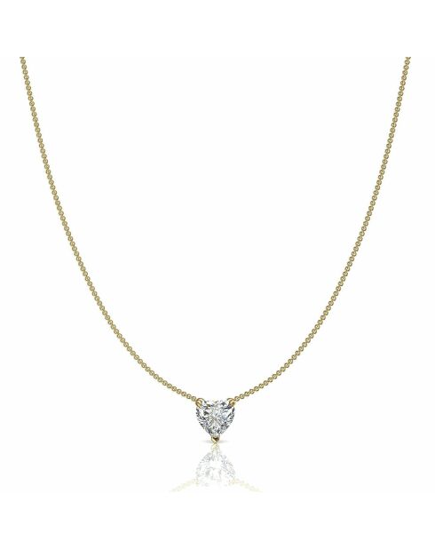 0.50 karaat Ella geelgouden hart synthetische hartdiamanten hanger