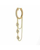 0.21 karaat Benedetta geel goud 0,21 karaat synthetische creoolse diamanten oorbel